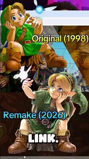 WAIT… ORIGINAL vs REMAKE LINK?! 👀 | Ocarina of Time Remake #ocarinaoftime #gaming #shorts