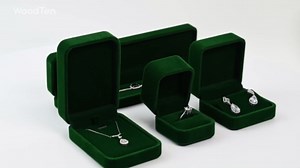 Jewelry Gift Box for Earrings Small Green Velvet Jewelry Earrings Gift Box