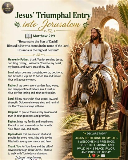 🙏 Welcome Jesus Into Your Heart Today | Powerful Prayer Based on Matthew 21:1–11 ❤️✨
