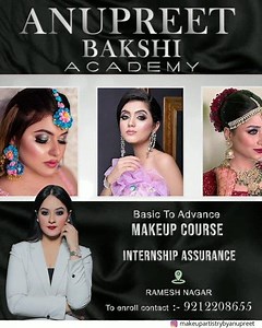 MAKEUP & HAIR BATCH DETAILS DATE: 15th March DURATION: 2 Months (3 hours class) LOCATION: Ramesh Nagar Fee: On Request 📞 9212208655 💄 INTERNSHIP ASSURANCE 💄CERTIFICATE OF COMPLETION 💄HANDS ON PRACTICE 💄MAXIMUM 6 STUDENTS PER BATCH 💄STUDENT ASSESSMENT DAY WITH PROFESSIONAL PHOTOSHOOT FOR MORE DETAILS, 📞 9212208655 or 📥 DM US | Makeup Artistry by Anupreet