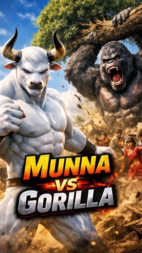 🐂💥 Munna vs Gorilla – Epic Village Fight🔥 #Munna #MunnaVsGorilla #SuperheroStory #CGIStory