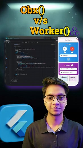 codeSprinkles | Flutter tips on Instagram: "Flutter GetX: Obx vs Worker – What’s the Difference? Don’t just make your UI reactive — make your logic smart too! Here's what every Flutter dev should know 👇 🔹 Obx() – Perfect for updating UI when .obs value changes 🔹 Worker() – Handles background logic without touching UI ✅ API calls ✅ Form validation ✅ Auto-sync ✅ Logs & more 💡 4 Types of Workers in GetX: 🔁 ever() – Triggers every time value changes 💤 debounce() – Waits until user stops typing