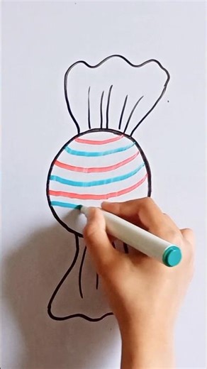 Easy 🍬 Drawing Tutorial #shorts#drawing #easy #stepbystep