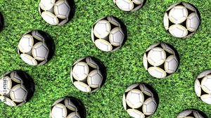 Infinite Soccer Balls Passing On Meadow Ground Infinite Loop Animation