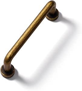 5 Pack Antique Brass Cabinet Bar Pulls 3" Hole Center Classic Vintage Retro Drawer Handles Kitchen Cupboard Bathroom Dresser Cabinet Hardware