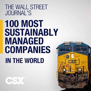 CSX has undergone a significant transformation over the past three years — revolutionizing our operating model to achieve new levels of reliability, customer service, safety, and environmental efficiency. We’re proud that our dedication and innovation have been recognized: CSX is ranked #16 on The Wall Street Journal’s list of the 100 most sustainably managed companies in the world. https://on.wsj.com/36ZfQVT? | CSX