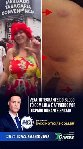 Luiz Bacci on Instagram: "Um integrante do Bloco Tô com Lula foi atingido por um disparo, com suspeita de bala de chumbinho, durante um ensaio em praça pública, em Florianópolis. O grupo afirma que o tiro teria partido de um morador da região e classifica o episódio como violência e tentativa de intimidação contra a manifestação cultural e política. Em nota, o bloco destacou que seus ensaios são abertos e realizados em espaços públicos, reforçando que carnaval também é política. A organização ma