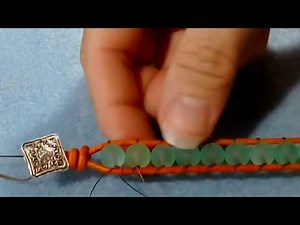 Green Sea Glass Single Wrap Bracelet Tutorial