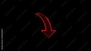Drop down arrow, click here motion graphic animation. Transparent background with alpha channel. 4K motion graphic