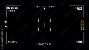 Recording camera screen overlay and screen interface on alpha channel with multiple settings and timer. 4k alpha channel.