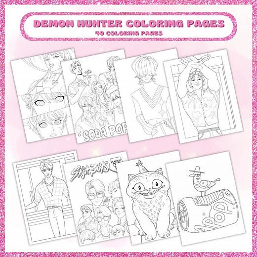 Demon Hunters K-pop Coloring Pages | 40 Kids Printable Sheets (digital Download) - Etsy UK