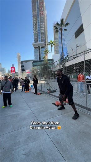 @deandreayton made this crazy shot at the @Crocs space at the Foot Locker Takeover experience at #AllStarWeekend 🤯 | Foot Locker