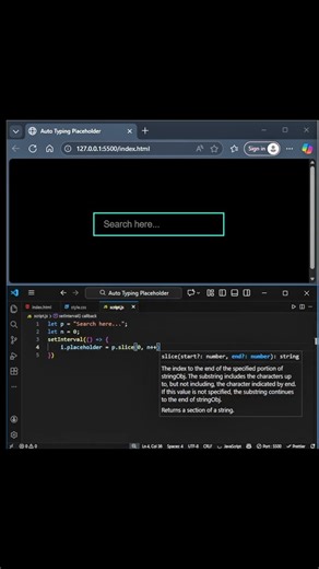 Auto Typing Placeholder Using Html,Css and Javascript