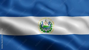 4k render El Salvador Flag video waving in wind El Salvador Flag Wave Loop wavin