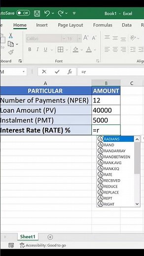 Interest Rate Calculation | Ms Excel |