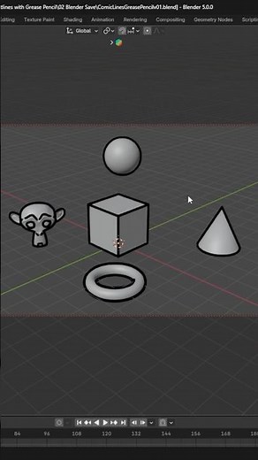 How to create Basic Comic Outlines with Grease Pencil - Blender 5.0