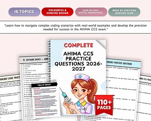 AHIMA CCS Practice Questions 2026-2027 | Certified Coding Specialist Exam Prep (digital Download) - Etsy