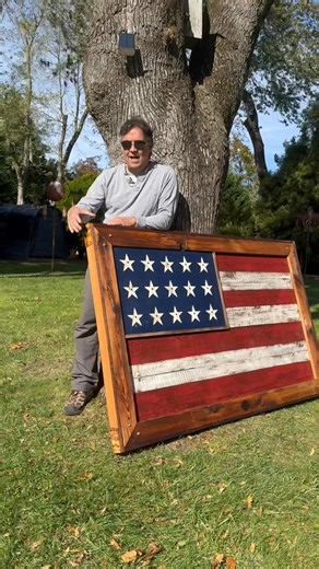 1.1K views · 52 reactions | Our Folk Art American Flags are built from reclaimed barn wood, plasma cut steel and weathered paint. This one is now hanging above the door of a beautiful garage on long Islands’ east end | Farmiture | Facebook