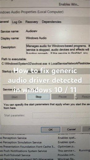 How to fix generic audio driver detected in windows 10 / 11
