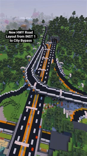 Minecraft Freeway Layout Finalization with Quick Access from Interstate to City Bypass #freetimecity