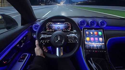 Driving the new Mercedes CLE coupe on the Autobahn