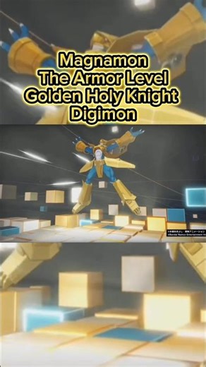Magnamon burning Chronomon’s temporal defense with the solar power of Shining Gold Solar Storm