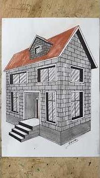 How to Draw a 3D House Step-by-Step! 🏠✍️ #shorts
