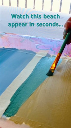 Easy Beach Painting for Beginners 🌴Relaxing Art Shorts #beach #easyart #relaxingart #shorts