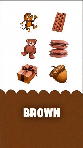 Learning colors for kids - BROWN color for children / education video