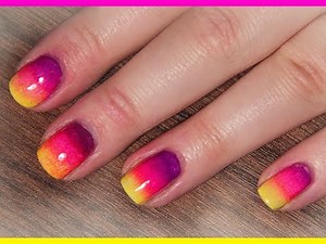 Neon Rainbow/Ombre Nails for Summer - Nail Tutorial