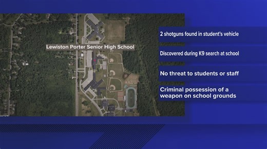 Lewiston Porter student facing charges after police find shotguns in car