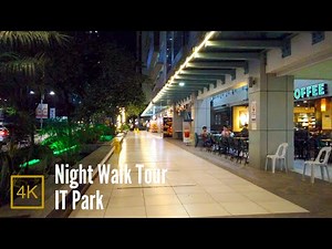 Night walk tour IT Park, Cebu, Philippines【4K】