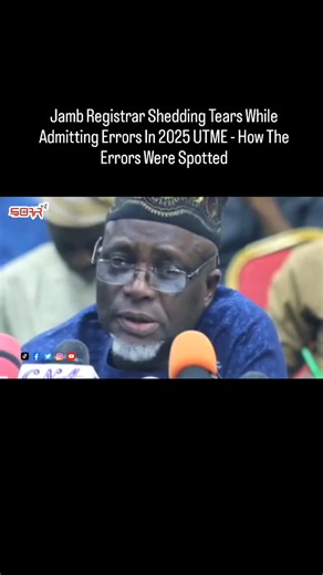 Jamb Registrar Shedding Tears While Admitting Errors In 2025 UTME - How The Errors Were Spotted | Soar tv | Facebook