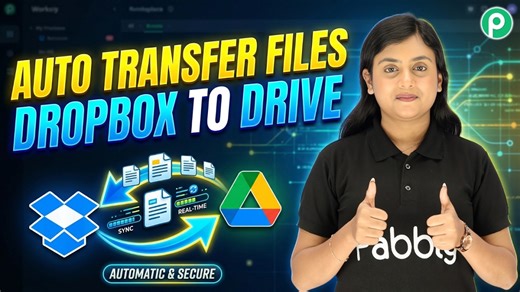 Transfer Files from Dropbox to Google Drive Automatically - Pabbly
