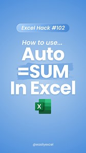 280 reactions · 27 shares | Say goodbye to =SUM in Excel!  Learn how to Auto-Sum data in Excel using Alt = ✨ #excel #spreadsheets #accounting #exceltips #finance #exceltricks #workhacks #corporate #tutorial | Easilyexcel | Facebook