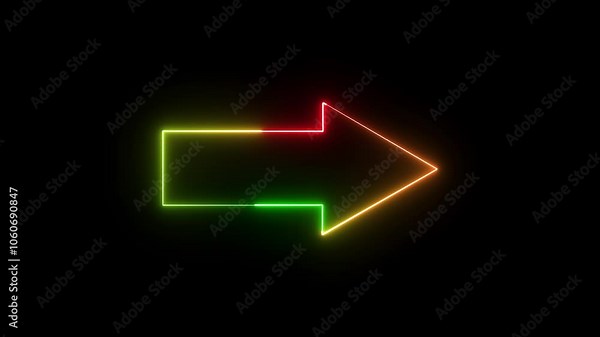 The right arrow features a sharp, angular design that directs attention to the right. Often used in navigation and signage, it conveys movement, progress, and a clear sense of direction Stock Video
