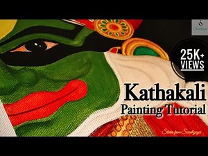 Easy Kathakali Painting Tutorial Step by Step for beginners | Acrylic painting tutorial |Part1