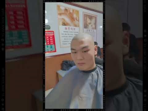 Get a full bald shave at the barbershop.