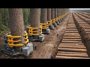 Heavy Timber Harvesting& Colossal Log Grinding Power. Forestry Machines& Wood Processing Documentary