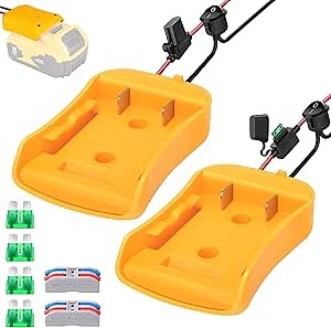 2 Packs Power Wheel Adapter for Dewalt 20V Battery Adapter Power Wheels Battery Converter Kit with Fuses, Wire Terminals, 12 AWG Wire, Power Connector for DIY RC Car Toys, Robotics and RC Truck