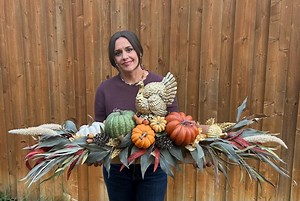 Thanksgiving Centerpiece With Gold Turkey, Fall Leaves, Faux Pumpkins and More! - Etsy