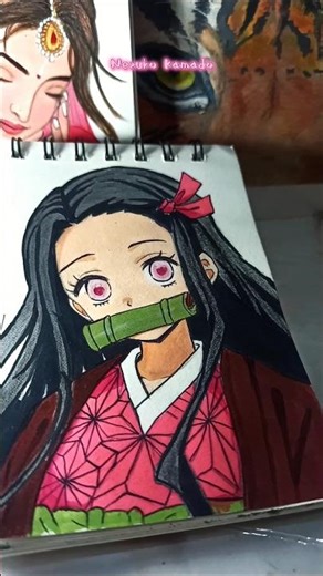 Nezuko Kamado ✨ | Aesthetic Demon Slayer Drawing 🔥 | Anime Art Sketch #shorts #demonslayer #animeart