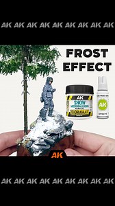 𝗙𝗥𝗢𝗦𝗧 𝗘𝗙𝗙𝗘𝗖𝗧 ❄️ This acrylic product has been formulated to achieve a realistic scaled frost effect on figure bases, vegetation, trees, ice slabs or any type of scenery. Here we can see how @eduardo.fernandez.miniatures applies it in a winter diorama alongside other AK products and their incredible results 🤤 ----- Este producto acrílico ha sido formulado para conseguir un efecto realista de escarcha a escala sobre bases de figuras, vegetación, árboles, placas de hielo o cualquier 