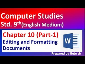 9th Std Computer Studies Chapter 10 (part 1) | English Medium
