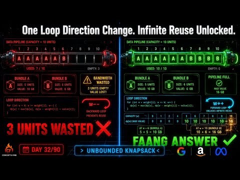 DSA Day 32/90: One Loop Direction Change — Unlimited Reuse | Concepts Fire