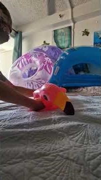 Deflating flamingo swim ring