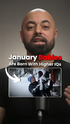 Kashif Khan on Instagram: "Here is why January babies consistently rank slightly higher on average IQ tests compared to babies born in summer months. This pattern has shown up in multiple population studies across different countries. And the reason starts before birth. You see, brain development in the womb is highly sensitive to hormones, especially during the third trimester. And the most important one is melatonin. Melatonin isn’t just a sleep hormone. During pregnancy, this hormone crosses