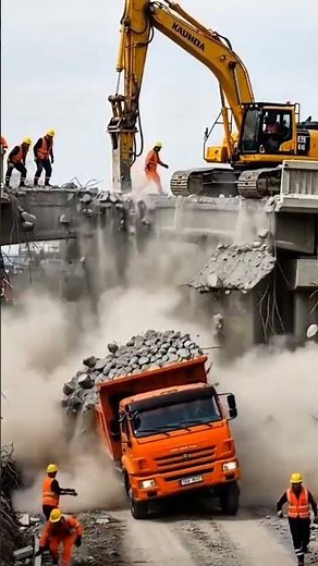 TOTAL COLLAPSE — Bridge Demolition Gone Wrong | Realistic Construction Disaster #fail #shorts