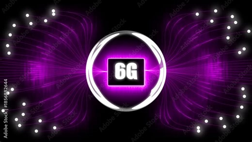 Futuristic glowing neon circuit board artificial 6G speed data 6G technology, advanced technology communication modern neon circuit network artificial intelligence social speed tech light lines..