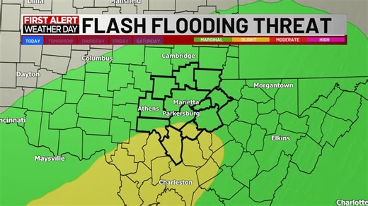 First Alert Weather Day | Rain returns to the Mid-Ohio Valley today with the threat of localized flooding possible. The main threat will stay south US-50, but much of the Mid-Ohio Valley will need to watch out for ponding on roads for the evening commute. | WTAP Television